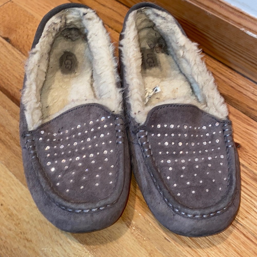 Ugg Rhinestone Gray Slippers